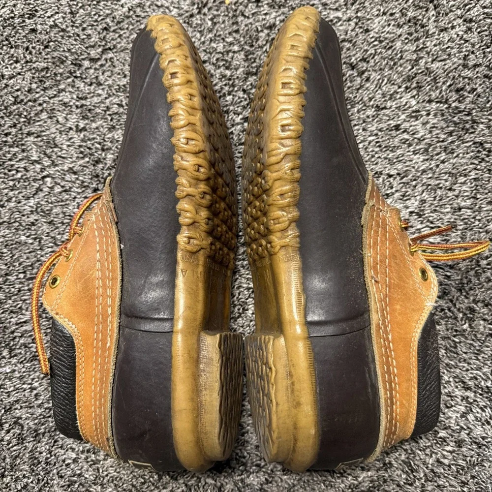 Vintage LL Bean Maine Mens Low Leather Duck Boat‎ Shoes Boots Hunting Size 12